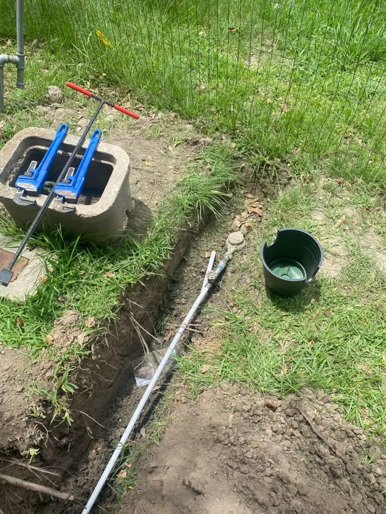 New water line and shutoff valve installed for a remodel project in Parks, Louisiana