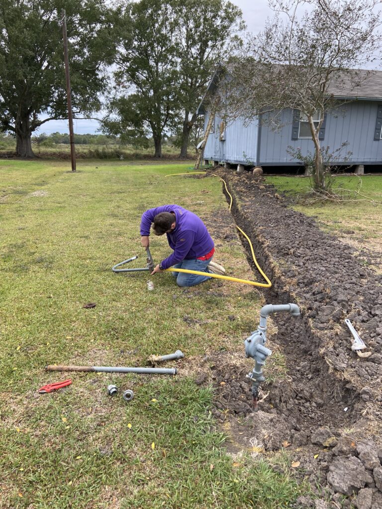 Gas line replacement completed by Michael B Plumbing in New Iberia, Louisiana