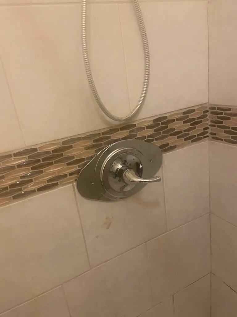 After photo of a completed shower faucet replacement in New Iberia, Louisiana