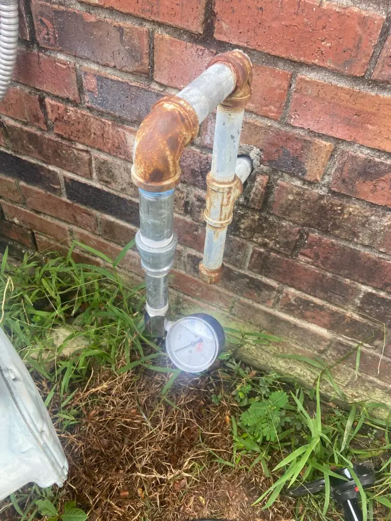 Gas line pressure test performed by Michael B Plumbing in Lafayette, Louisiana