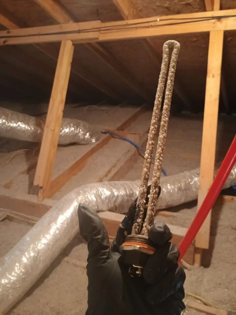 Removed electric water heater heating elements from a repair in New Iberia, Louisiana